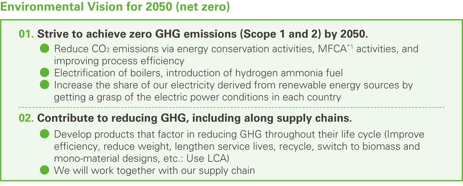 Environmental Vision for 2050 (net zero)